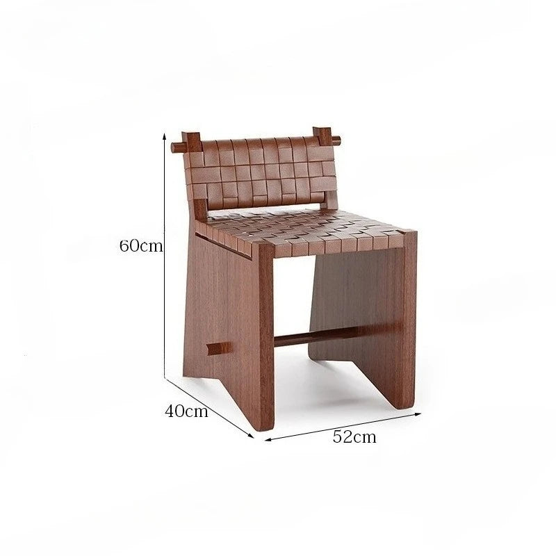 Purilite Select Saddle Leather Weaving Dining Chair