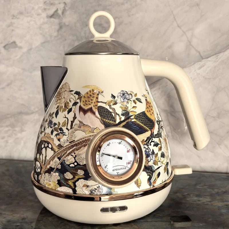 Purilite Select – 1.7L Retro Stainless Steel Electric Kettle with Thermometer