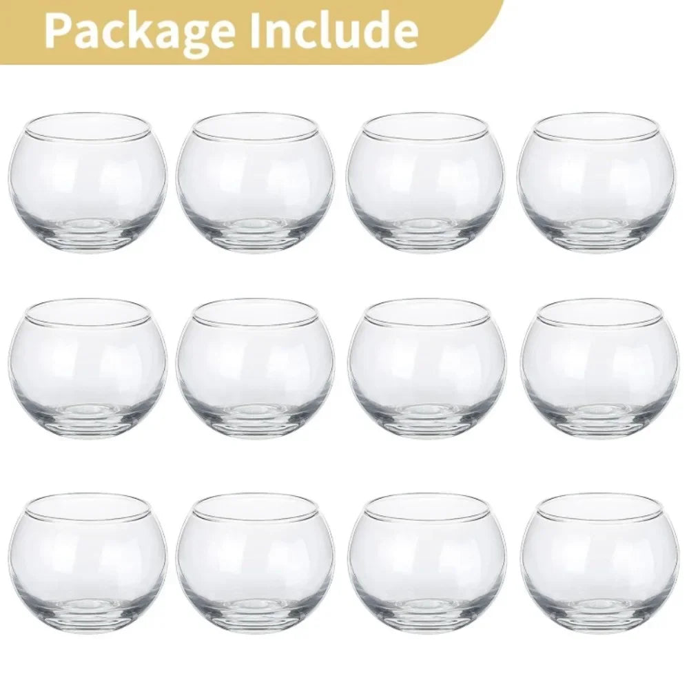 Purilite Select 6/12Pcs Round Speckled Glass Votive Candle Holders