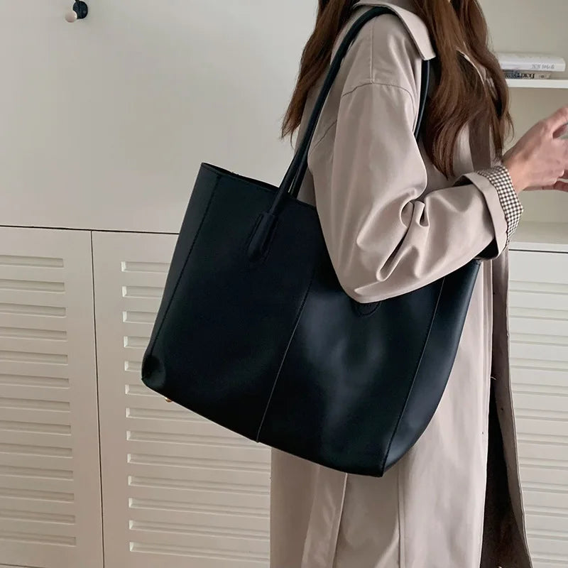 Purilite Select Vintage Korean-Style Large Capacity Tote Bag