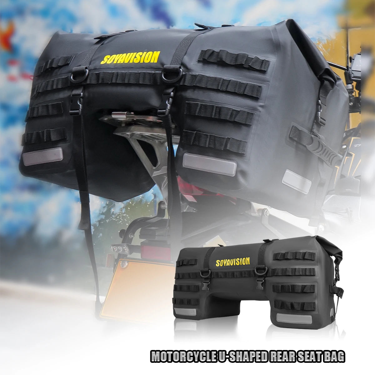 Purilite Select | Universal Motorcycle Waterproof Tail Bag | Back Seat Luggage | 40L / 66L Travel Pack
