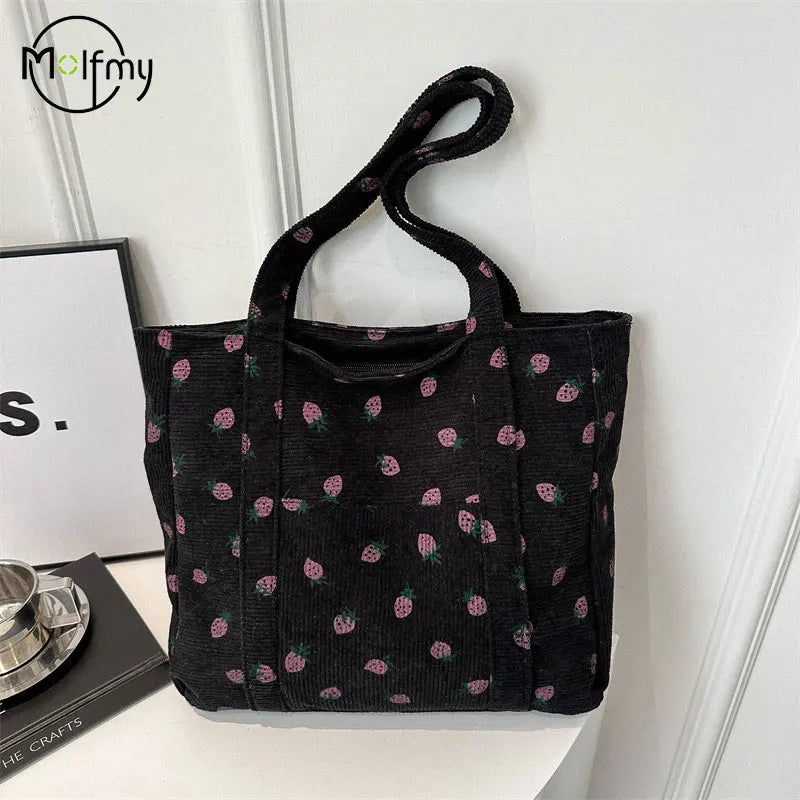 Purilite Select Corduroy Strawberry Tote Bag