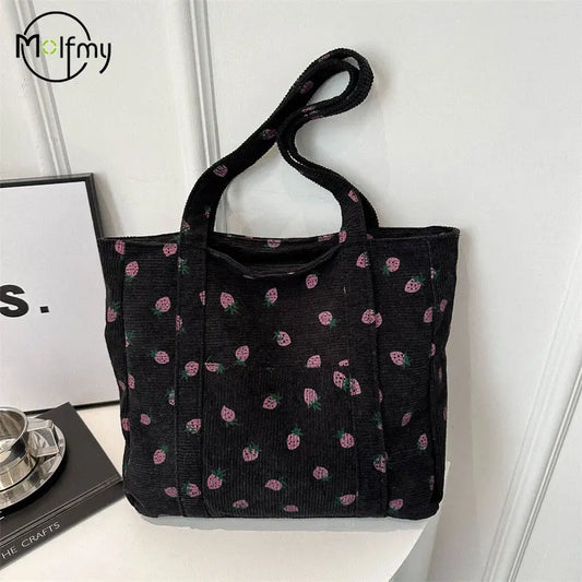 Purilite Select Corduroy Strawberry Tote Bag