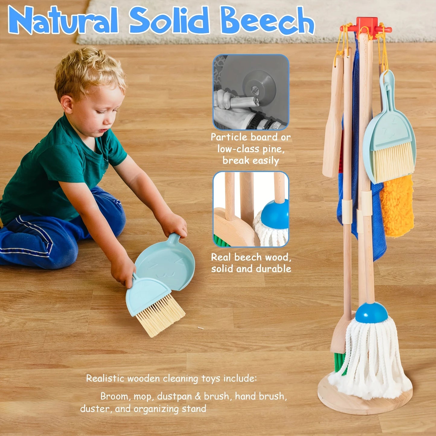 Purilite Select: Wooden kids cleaning set for toddlers