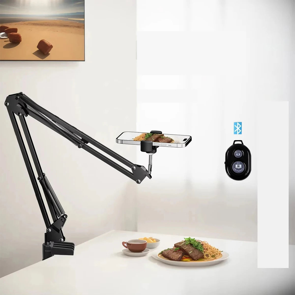 Purilite Select Live-Streaming Clamp Stand with Fill Light & Phone Mount