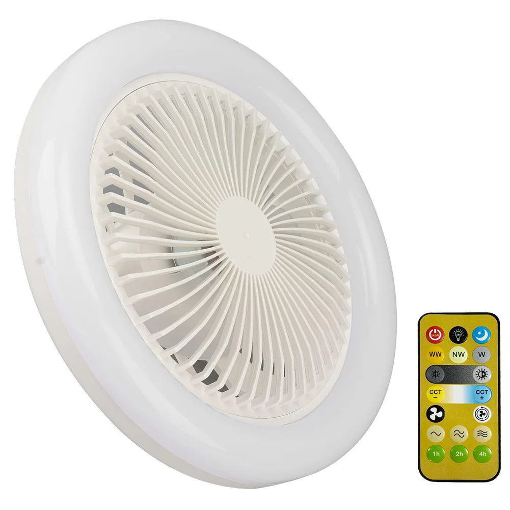 Purilite Select 2-in-1 Ceiling Fan LED Light | E27 Base | Remote Control | Stepless Dimmable | Silent Modern Fan Lamp