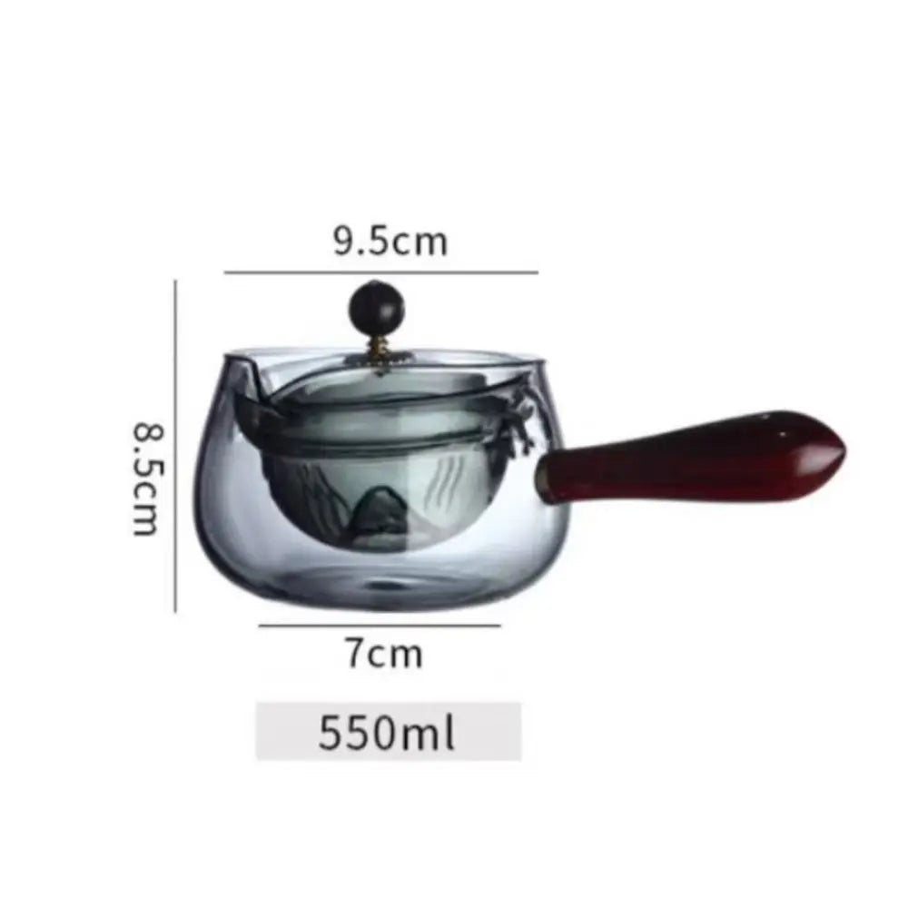 Purilite Select Heat Resistant Glass Teapot | 360° Rotating Transparent Brewing Teapot with Built-In Tea Filter and Comfortable Handle | Large Capacity Boiling Tea Kettle for Home and Office