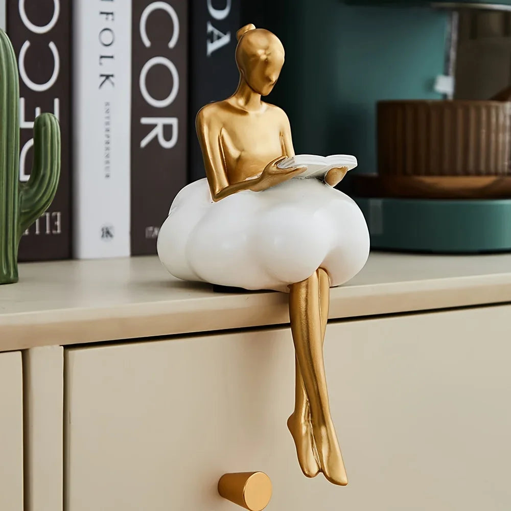 Purilite Select Cloud Girl Sculpture – Abstract Art Figurine
