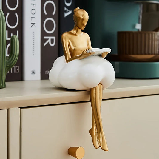 Purilite Select Cloud Girl Sculpture – Abstract Art Figurine