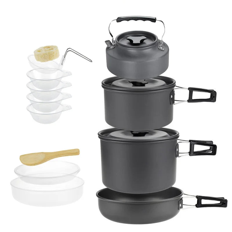 Purilite Camping Cookware Set (2“3 Persons with Kettle)