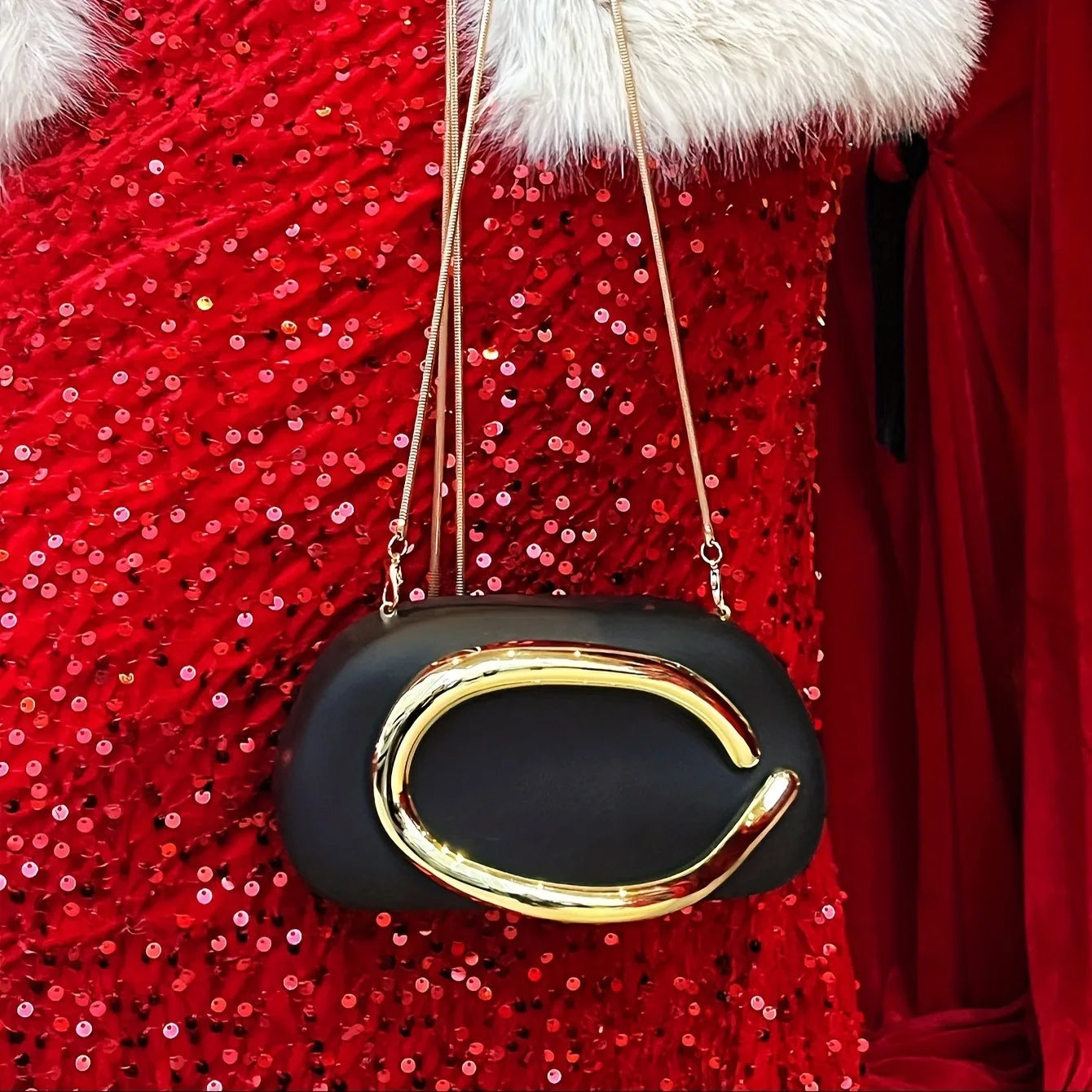 Purilite Select Gold Metal Closure Box Clutch Bag