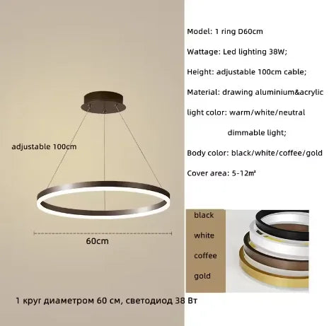 Purilite Select Nordic Minimalism Single Ring LED Chandelier