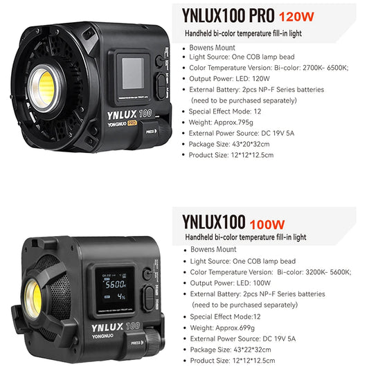 Purilite Select YNLUX100 PRO Handheld LED Video Light