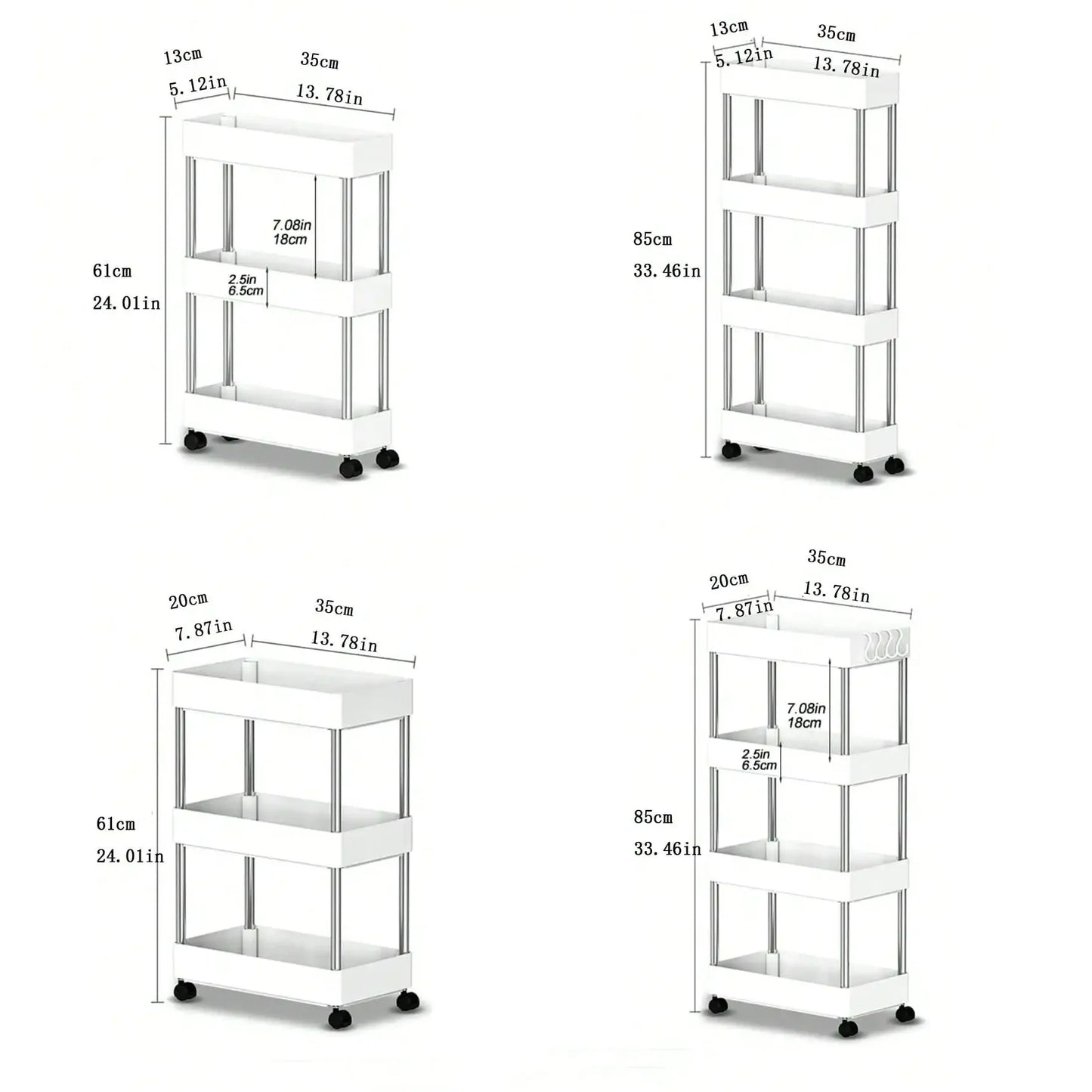 Purilite Select 3/4 Tier Movable Gap Storage Rack