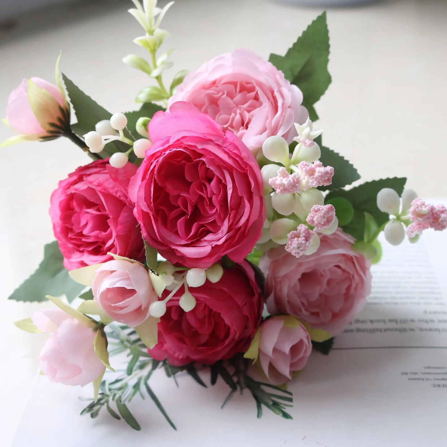 Purilite Select Artificial White Silk Peonies