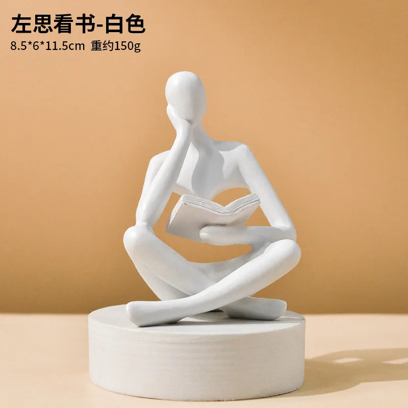 Purilite Select Light Luxury Abstract Reading Figure Statue