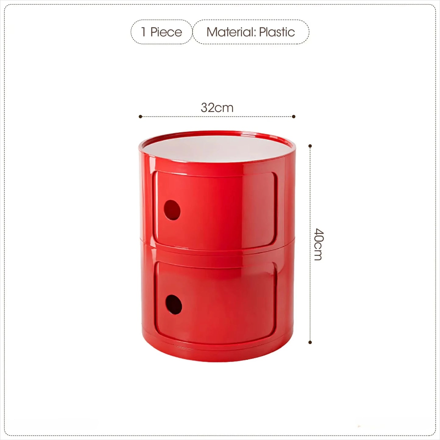 Purilite Select Nordic Net Red Bedside Cabinet