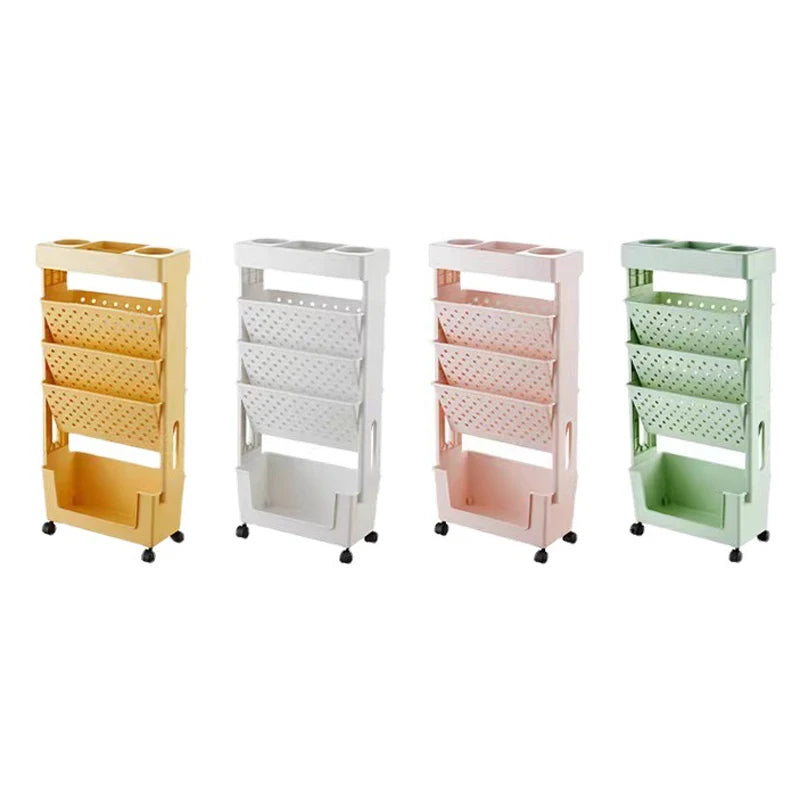 Purilite Select Movable Multi-Layer Book Organizer | Magazine Rack Storage Desk Stand | Books and Stationery Organizer | Office and School Supplies