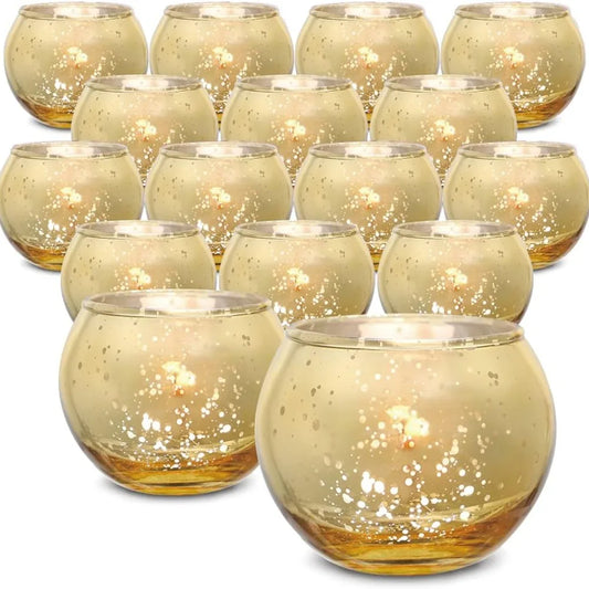 Purilite Select 6/12Pcs Round Speckled Glass Votive Candle Holders