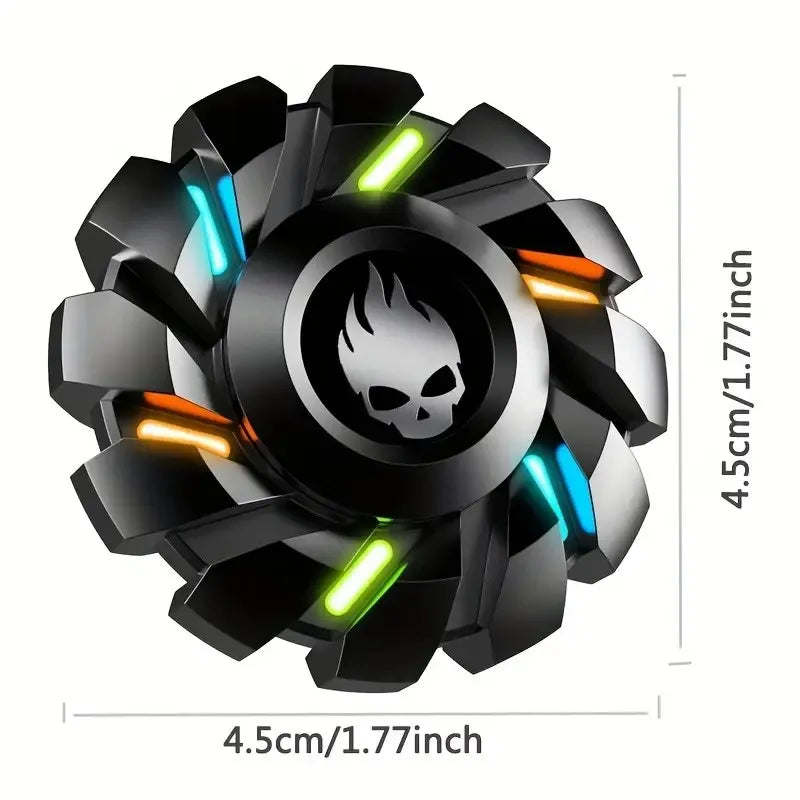 Purilite Select Luminous Fidget Spinner | EDC Metal Stress Relief Toy | Rainbow LED Light Finger Spinner for Adults & Kids