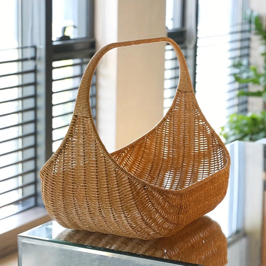 Purilite Select Handwoven Natural Rattan Bread Fruit Basket