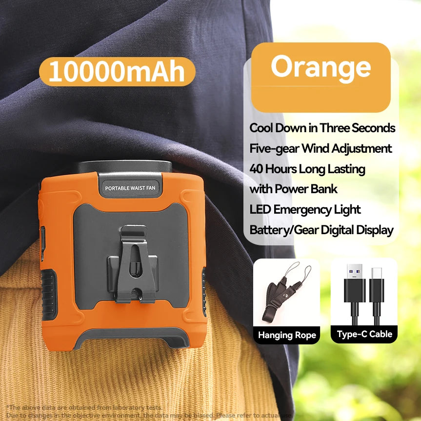 Purilite Select 20000mAh Outdoor Portable Waist & Hanging Neck Fan