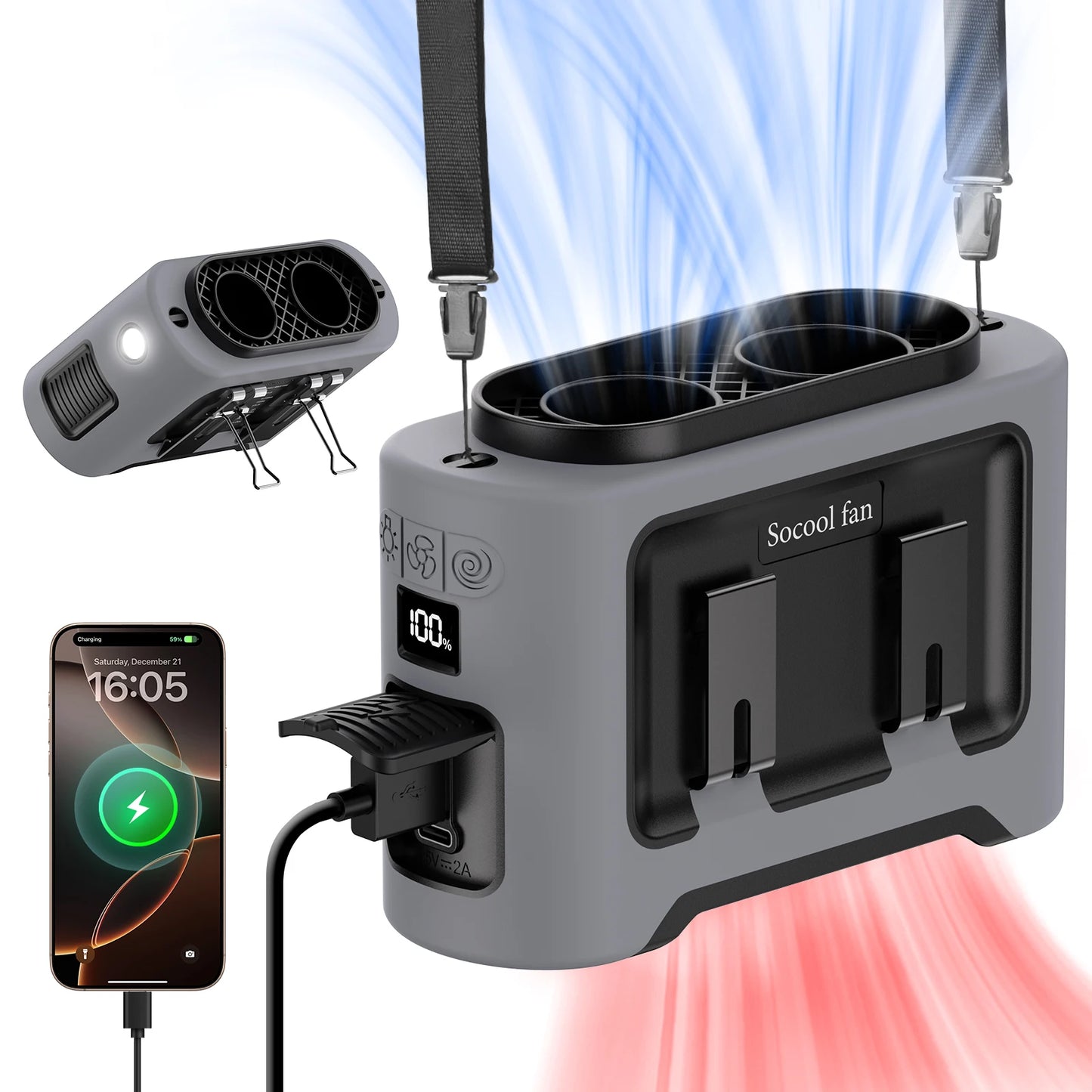 Purilite Select Socool 14500mAh Portable Waist Fan