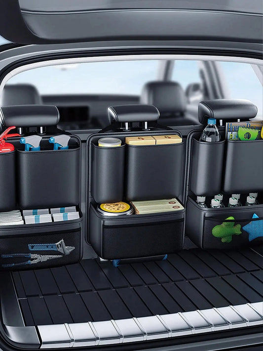 Purilite Select Car Rear Seat Back Hanging Storage Organizer, Multi-Compartment Waterproof Auto Storage Bag for SUV, Sedan & Hatchback