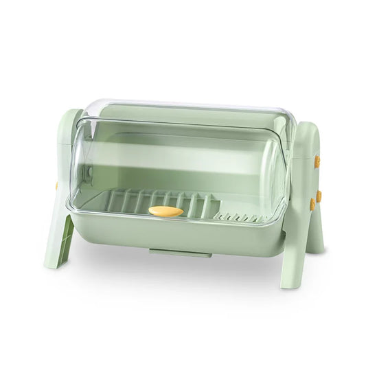 Purilite Select Covered Drain Dish Rack | Multi-Purpose Kitchen Storage Organizer with Lid