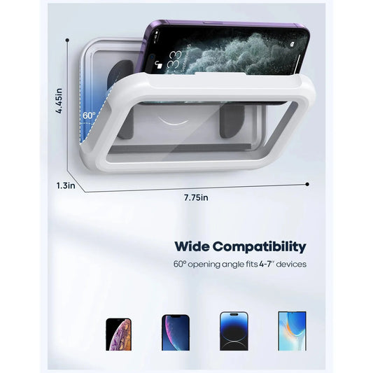 Purilite Select Waterproof Shower Phone Holder – 480° Rotatable Wall-Mounted Phone Mount
