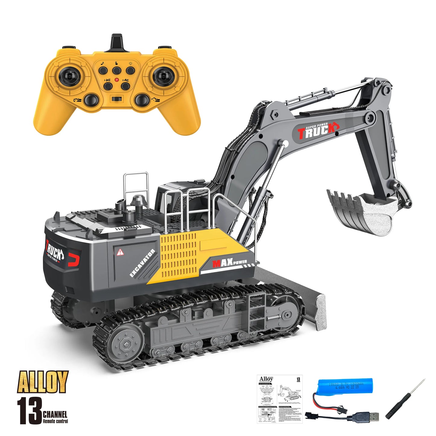 Purilite Select Alloy RC Excavator Truck Toy