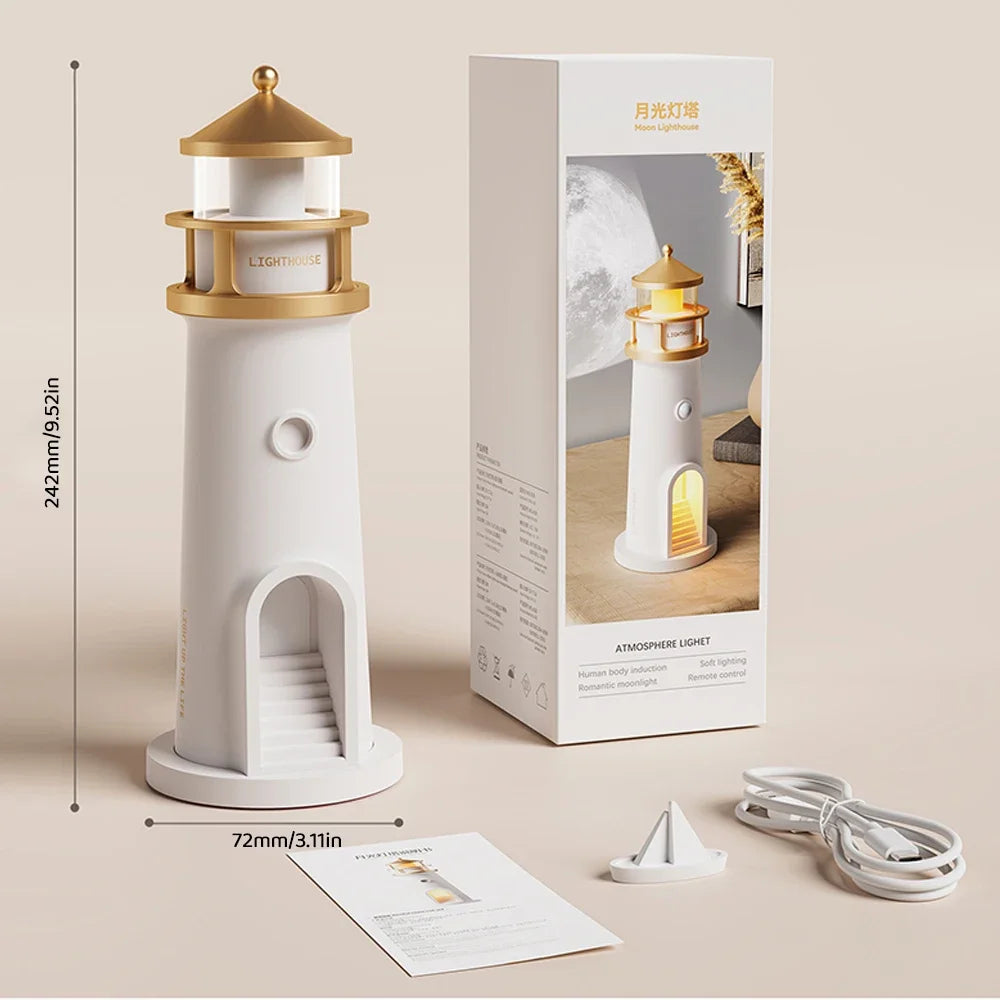 Purilite Select Moon Projection Lighthouse Night Light