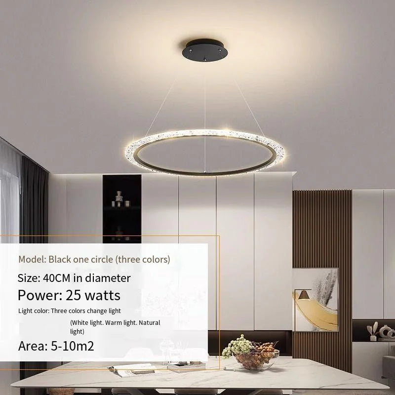 Purilite Select Three-Ring Crystal Chandelier