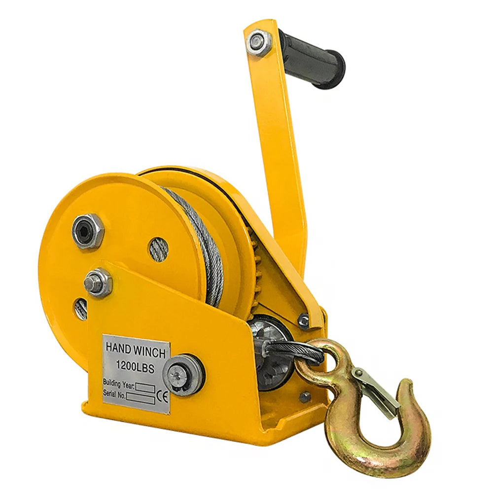 Purilite Select Small Hand Winch Heavy Duty Self-Locking Rope Crank | 1200 lbs Two-Way Locking | Trailer Boat ATV Towing Hoist