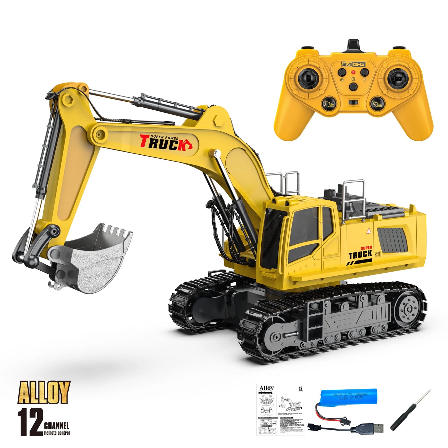 Purilite Select Alloy RC Excavator Truck Toy