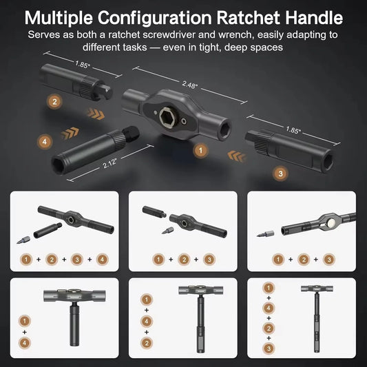 Purilite Select 42-in-1 Magnetic Screwdriver Set – DIY Ratchet Multi-Bit Drive Kit