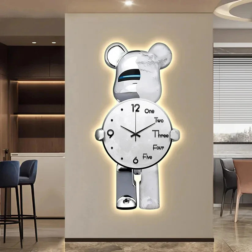 Purilite Select Aesthetic Bear Wall Clock with LED Lamp