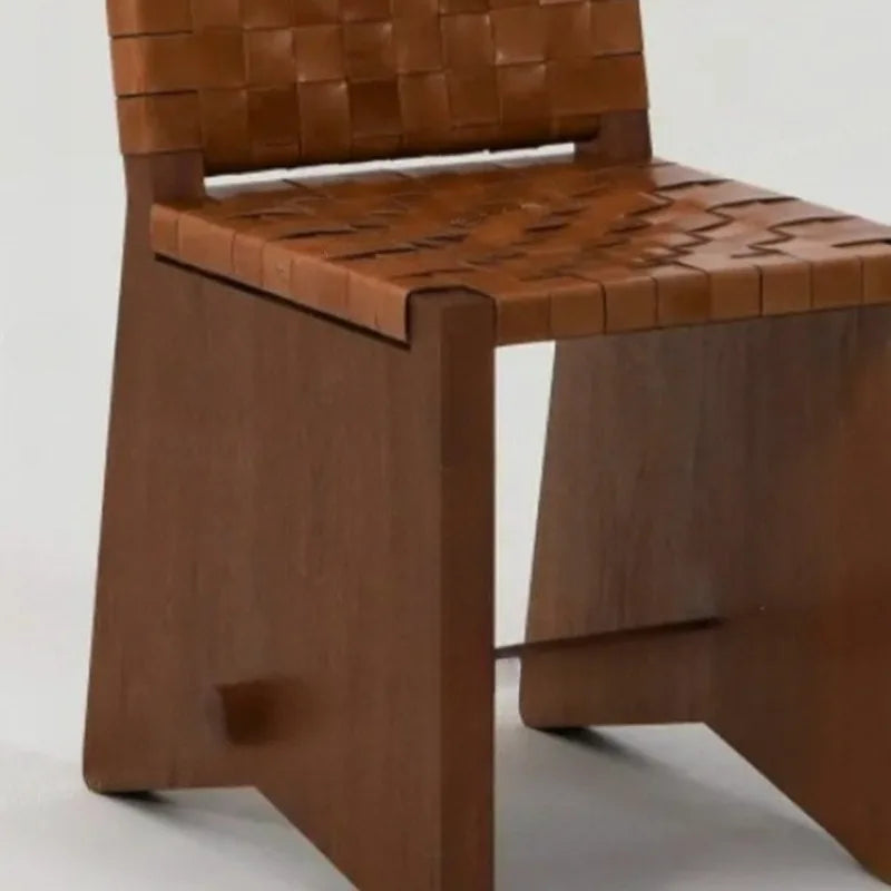 Purilite Select Saddle Leather Weaving Dining Chair