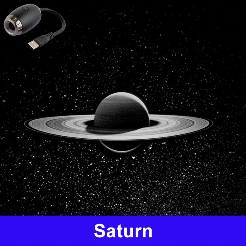 Purilite Select USB Starry Sky Galaxy Projector Night Light | Saturn Style LED Ambient Ceiling Lamp | Plug & Play Car & Room Decor | Set of 3