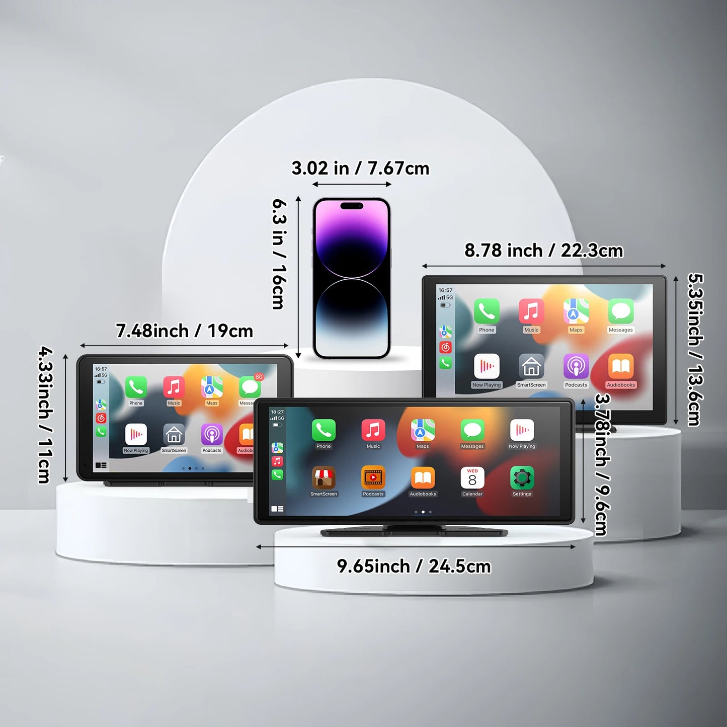 Purilite Select Wireless CarPlay & Android Auto Portable Touchscreen Car Screen