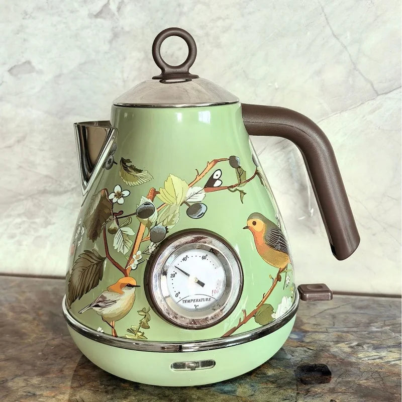 Purilite Select – 1.7L Retro Stainless Steel Electric Kettle with Thermometer