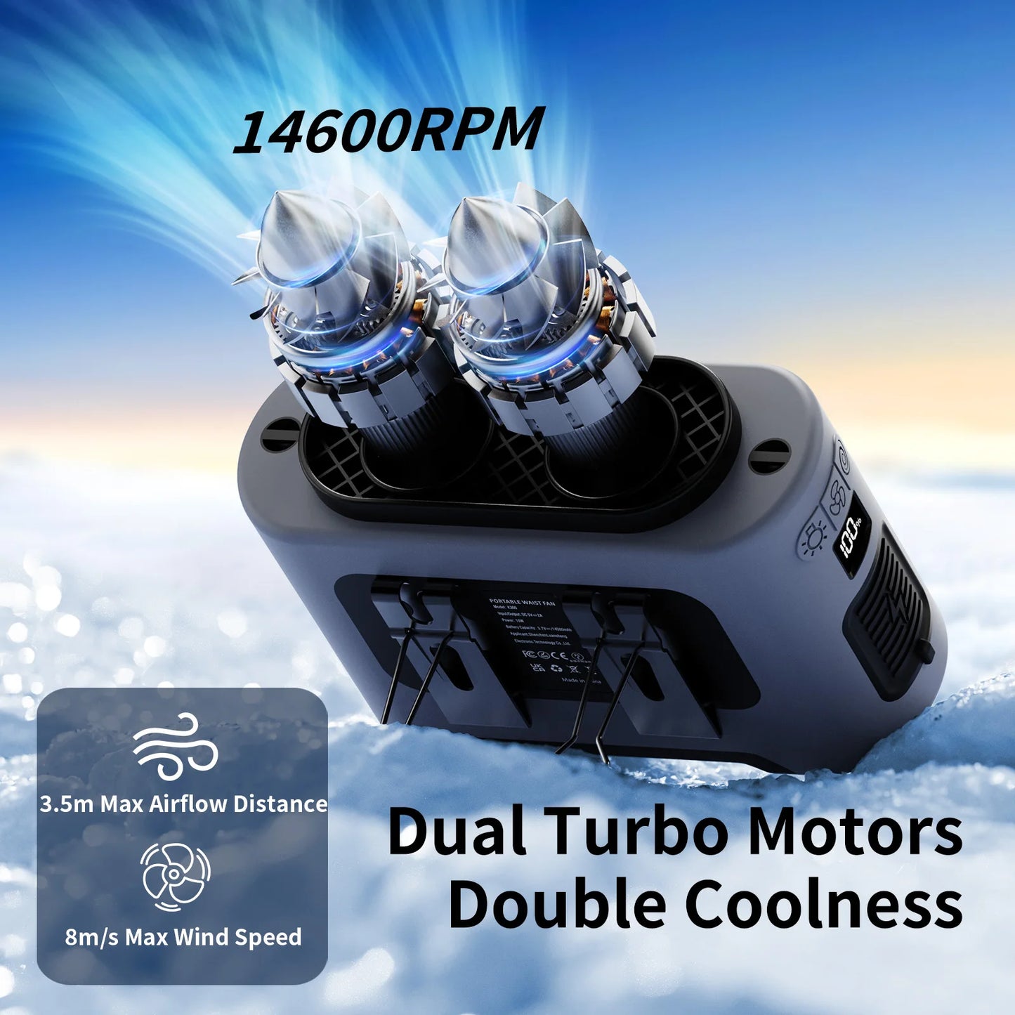 Purilite Select Socool 14500mAh Portable Waist Fan