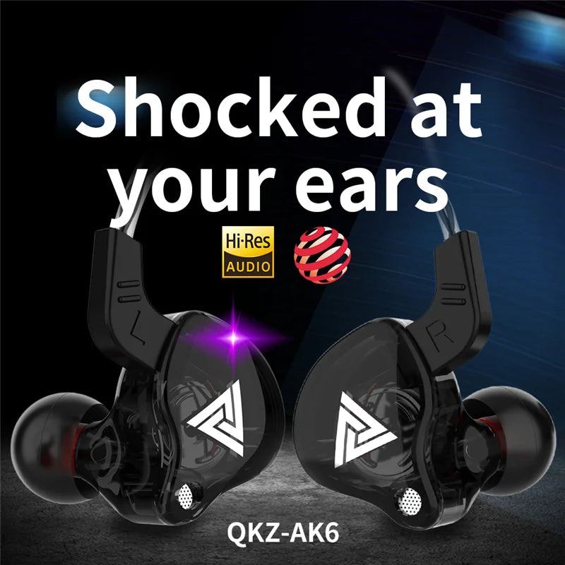 Purilite Select QKZ AK6 Copper Driver HiFi Wired Earphones 3.5MM