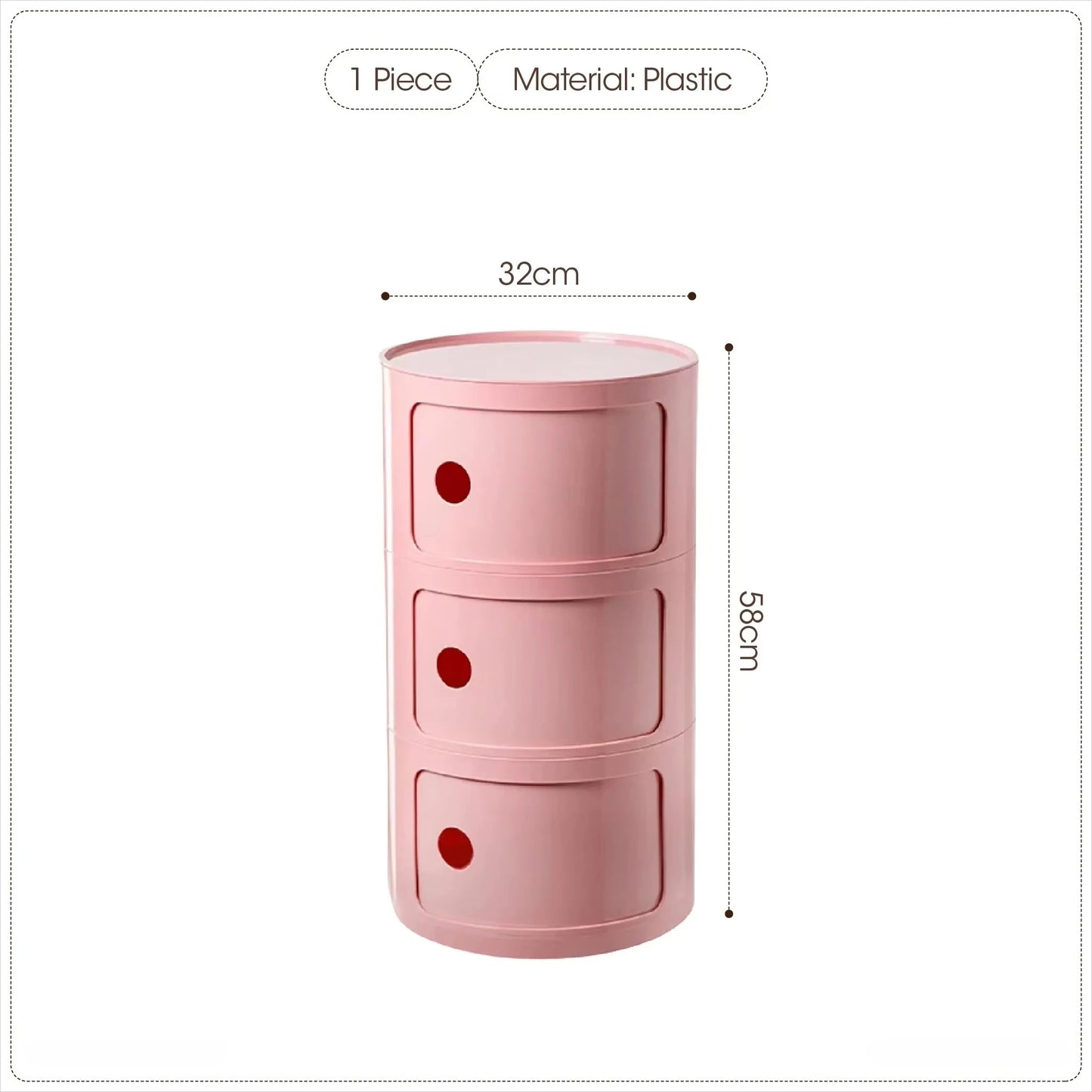 Purilite Select Nordic Net Red Bedside Cabinet
