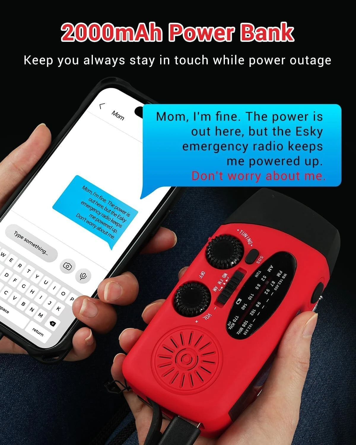 Purilite Select Portable Multifunctional Hand Crank Radio