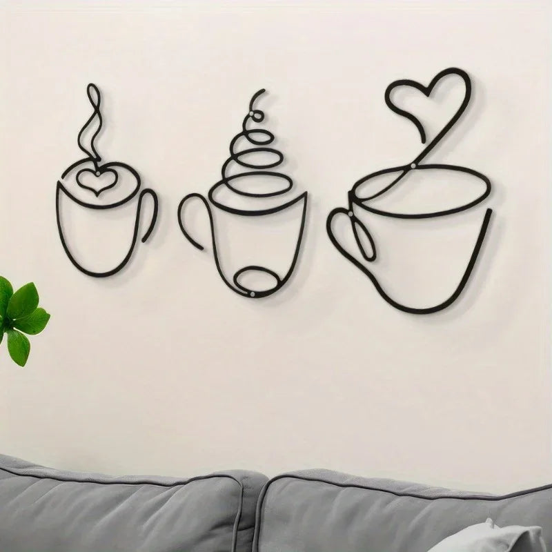 Purilite Select 1/3PCS Creative Coffee Wall Hangings