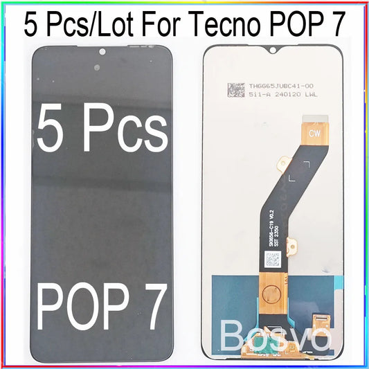 Purilite Select LCD Display + Touch Screen Assembly for Tecno POP 7 – Wholesale Lot of 5 Pieces
