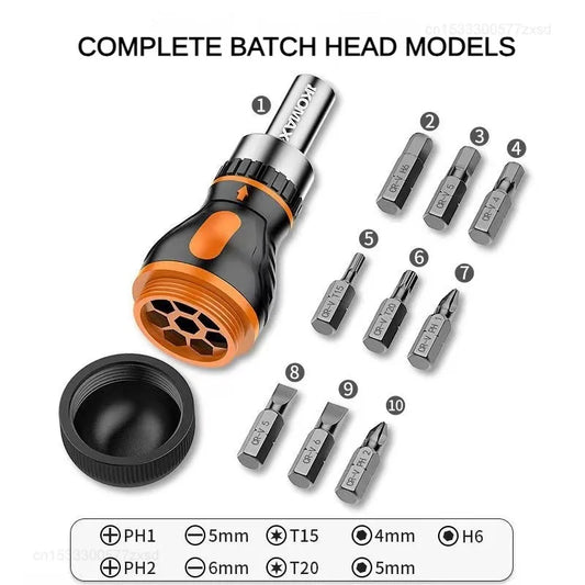 Purilite Select 9-in-1 Adjustable Ratcheting Screwdriver Set