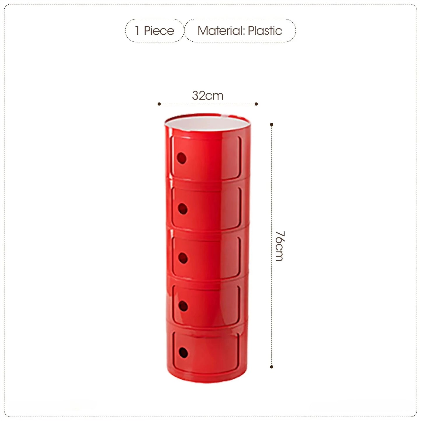 Purilite Select Nordic Net Red Bedside Cabinet