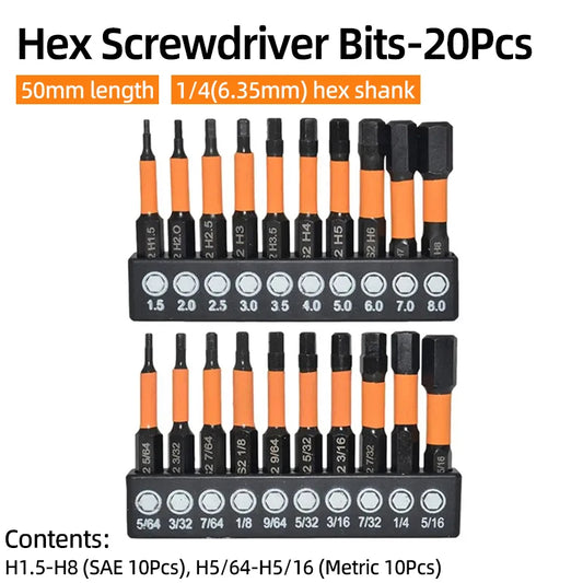 Purilite Select Hex Head Allen Wrench Screwdriver Bit Set